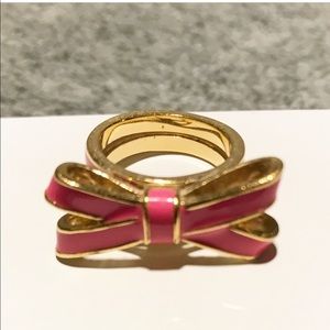 ✖️Kate Spade pink + gold bow ring 💗